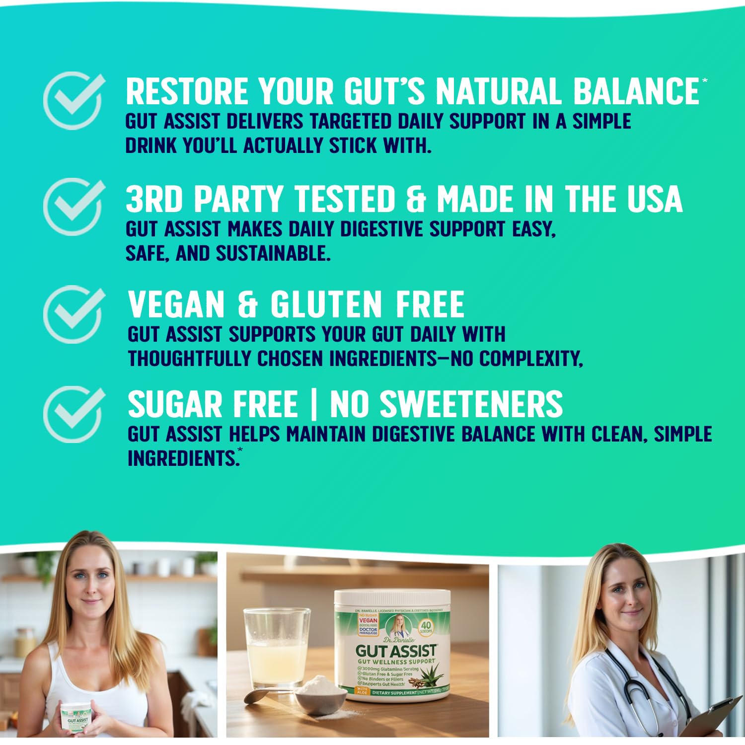 Doctor Danielle botella de suplemento para salud intestinal