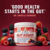 Mezcla de Doctor Danielle Leaky Gut Support, sabor frambuesa, apoyo digestivo suave.