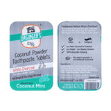 Tabletas dentales Doctor Ginger's con coco menta para aliento fresco.