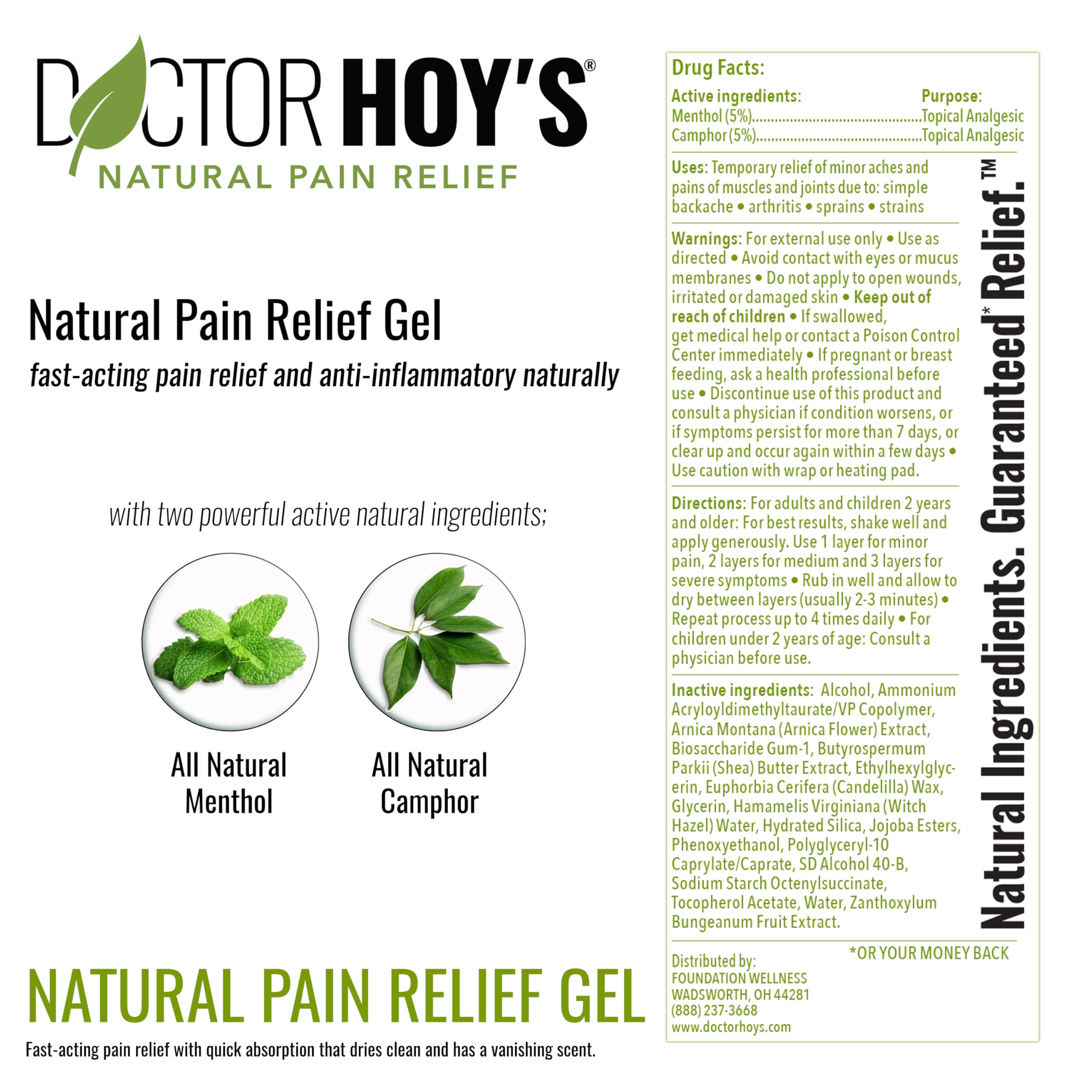 ARNICA natural de DOCTOR HOY'S en gel para inflamación leve.