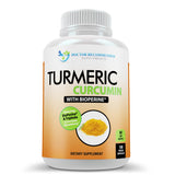 DOCTOR RECOMMENDED SUPPLEMENTS Curcuma con BioPerine para mejor absorción en envase de 180 cápsulas.