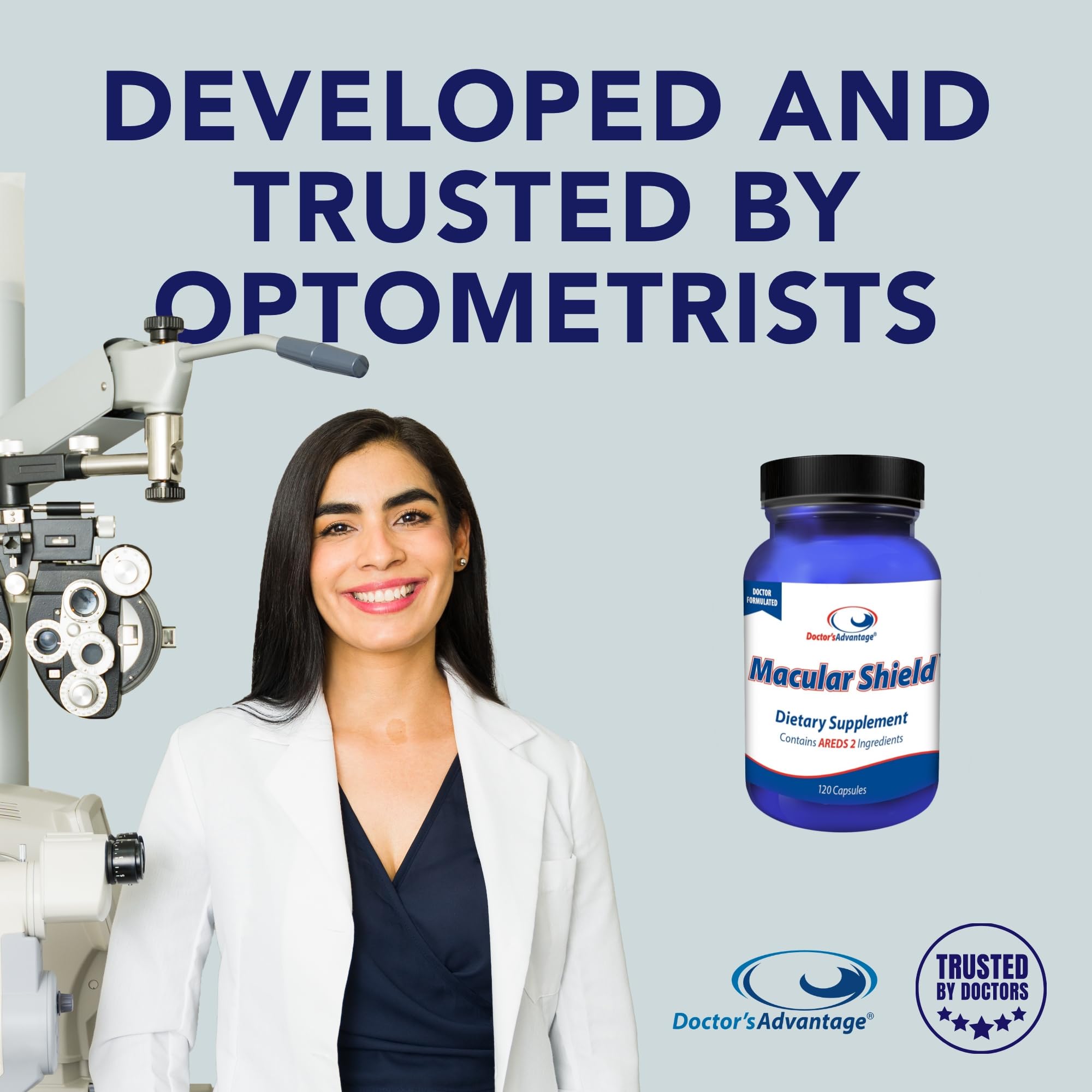 Doctor’s Advantage Escudo Macular: dos cápsulas por la mañana para una rutina simple.