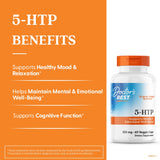 Capsulas vegetales de Doctor's Best 5-HTP para apoyo emocional diario.