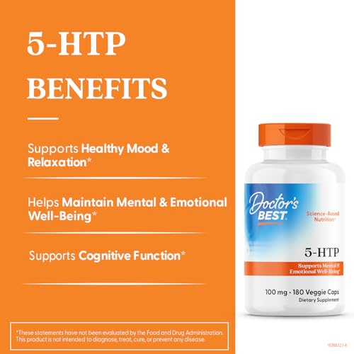 Doctor's BEST 5-HTP: apoyo a la serotonina para ánimo positivo y mejor sueño.