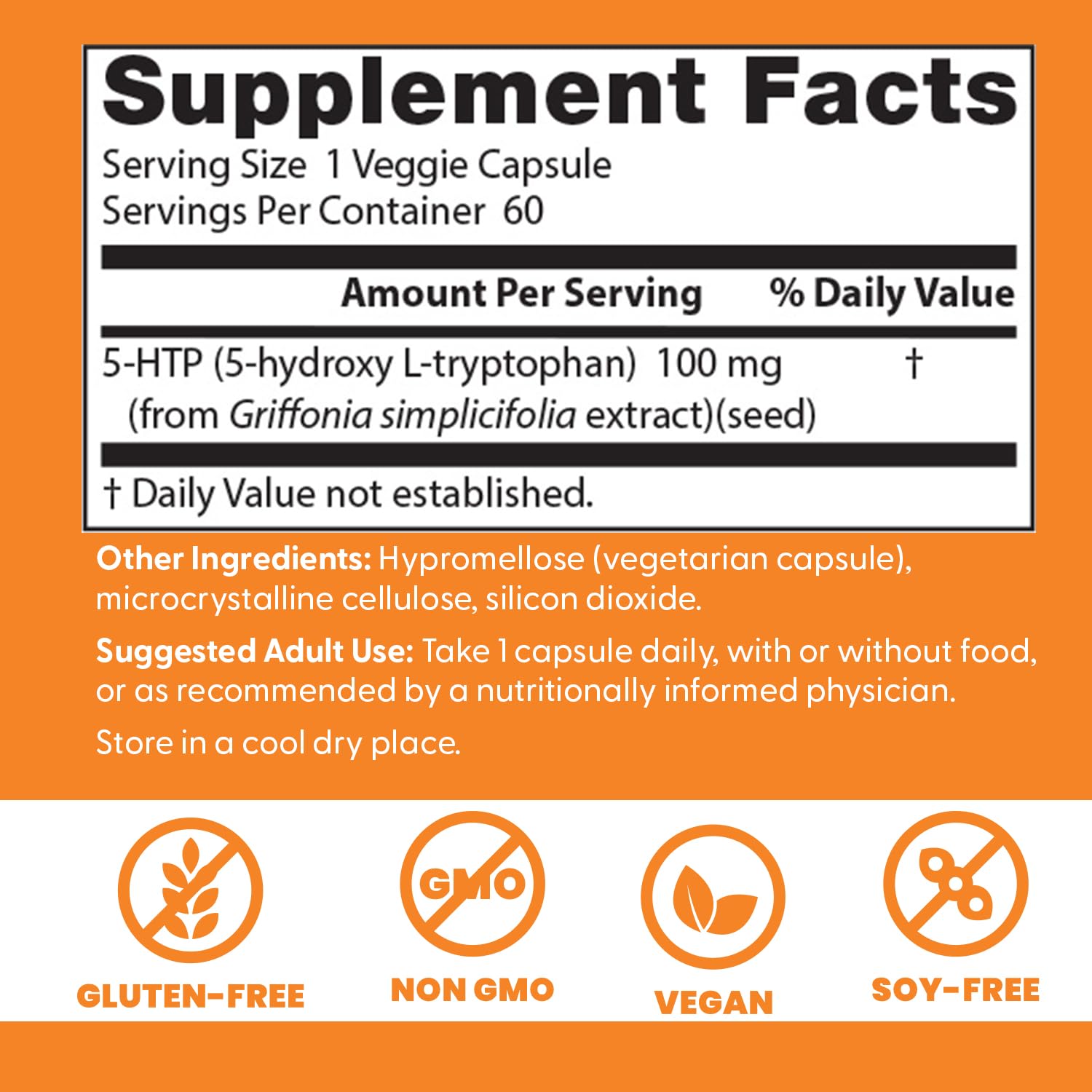 Semillas Griffonia para Doctor's Best 5-HTP, fuente natural de 5-HTP.