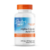 Botella de Doctor's Best ácido alfa-lipoico 600 mg para uso diario, apoyo antioxidante.