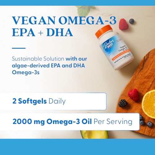 Algas micro de Doctor's BEST, omega-3 vegetal para soporte cerebral