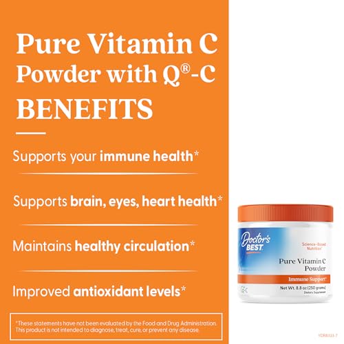 Doctor's BEST apoyo inmunológico natural con polvo de vitamina C