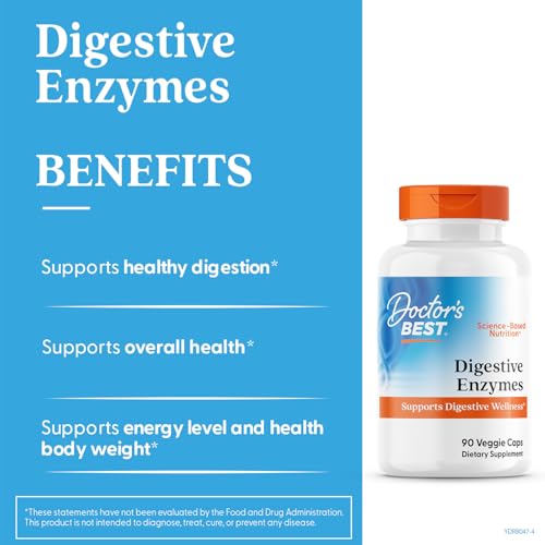 Doctor's Best apoya la salud intestinal mediante enzimas y bacterias amigables.