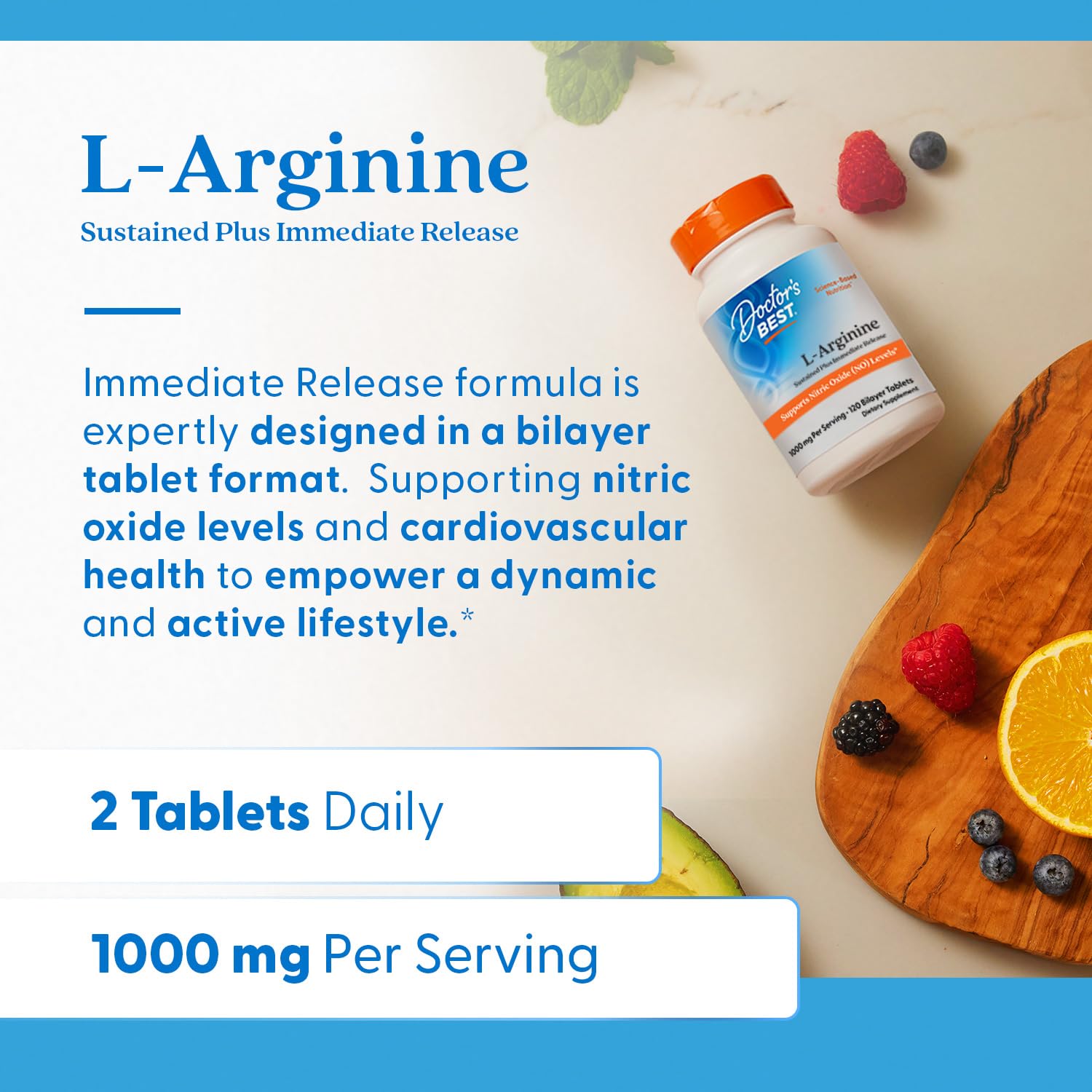 Doctor's Best Arginina para atletas: energía y rendimiento potencial durante el entrenamiento.