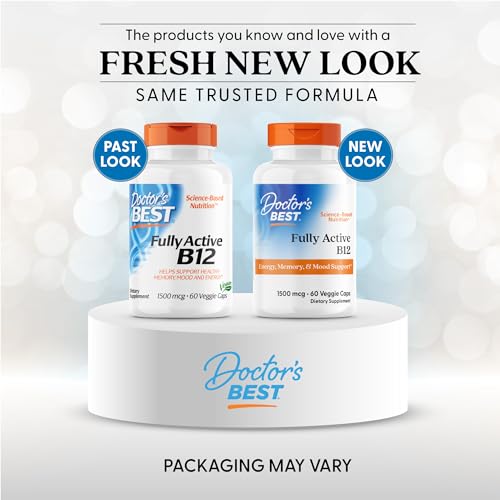 Cápsula vegetal de Doctor's Best B12 1500 mcg para apoyo energético y cognitivo