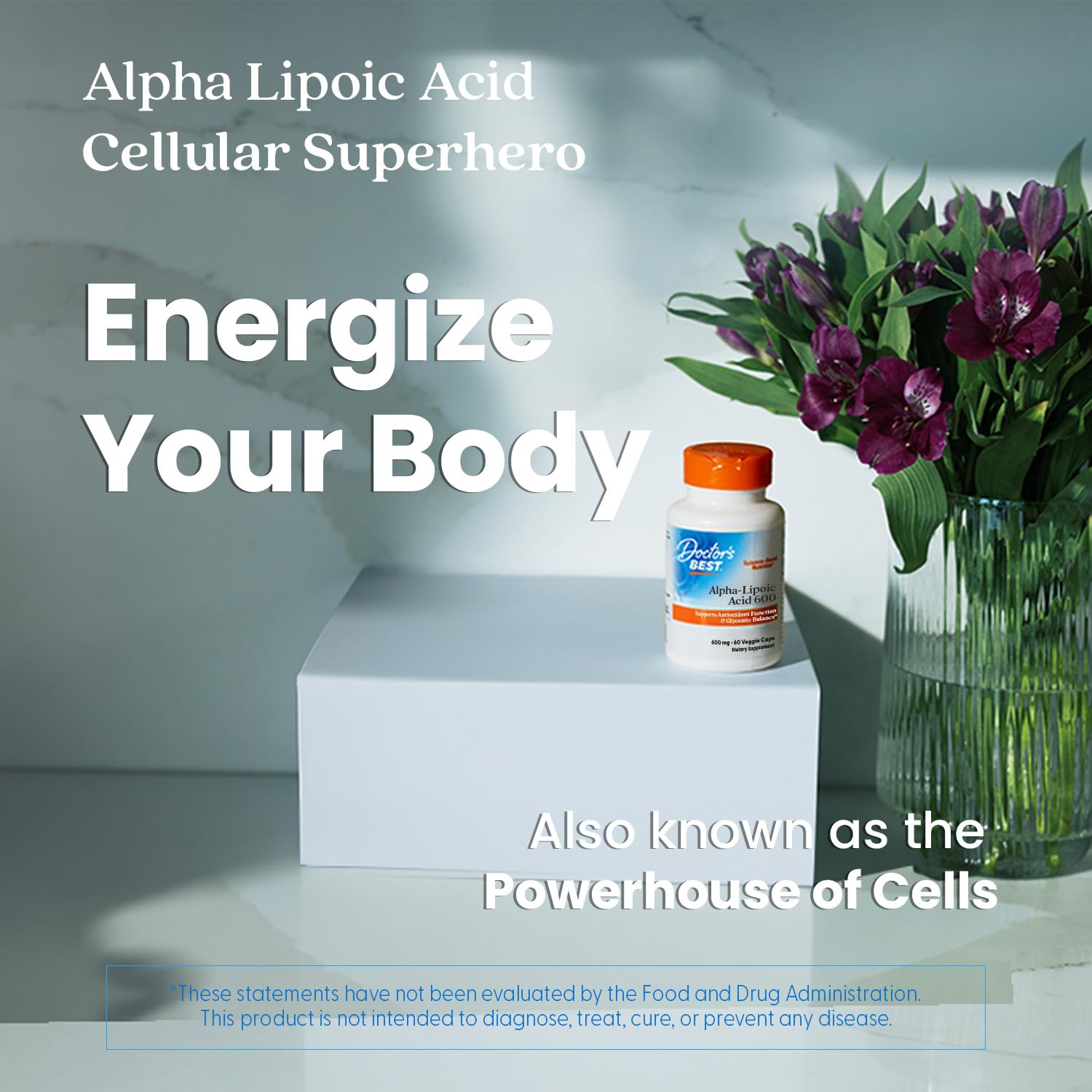 Beneficios antioxidantes posibles con ácido alfa-lipoico de Doctor's Best.