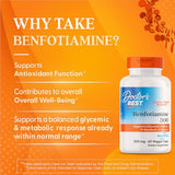 Doctor’s Best Benfotiamine 300 cápsulas veggie, uso diario para mantener la glucosa en rango