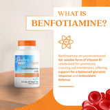 Uso diario de Doctor’s Best Benfotiamine 300, cápsulas veganas para consumo regular