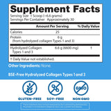 Doctor's Best Colágeno Tipos 1 y 3: etiqueta trasera describe ingredientes y recomendaciones.