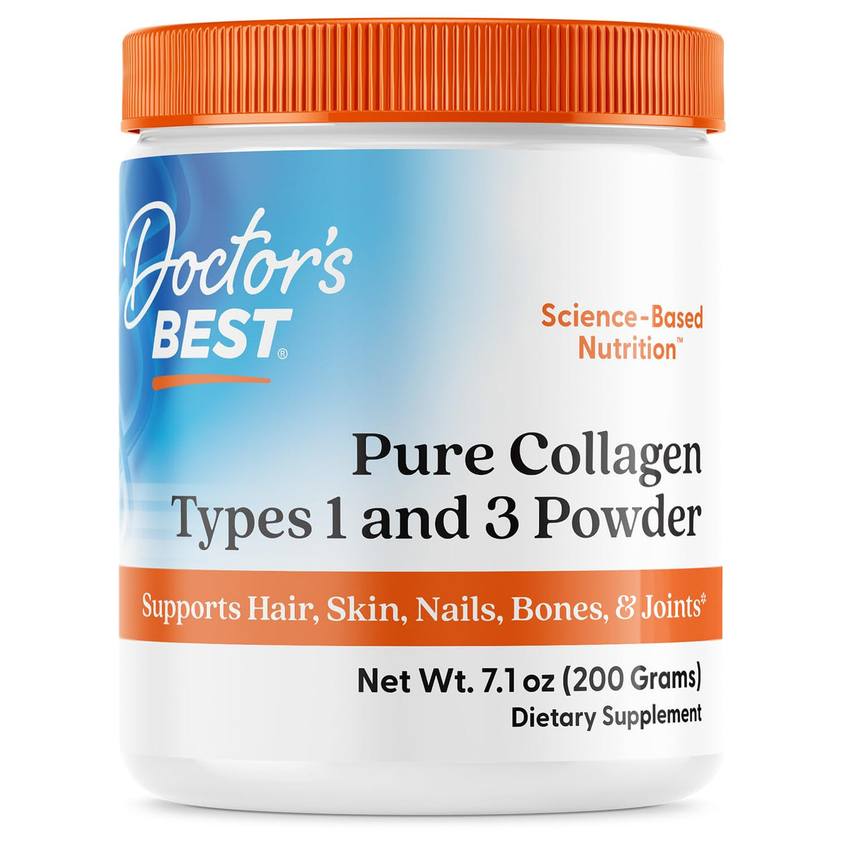 Doctor's Best Colágeno Tipos 1 y 3: polvo para piel, cabello y uñas saludables.