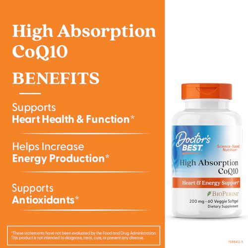 Doctor's Best CoQ10 200 mg, bio-perine para absorcion optimizada