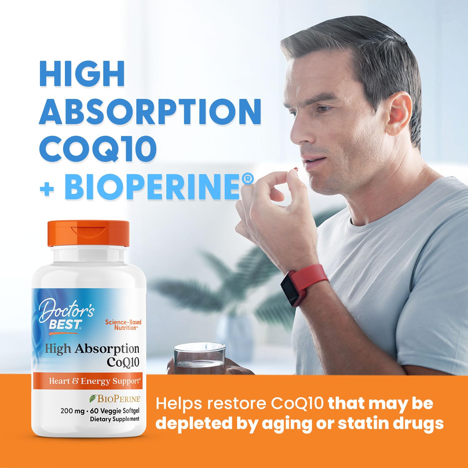 Doctor's Best CoQ10 200 mg, fermentado naturalmente para pureza