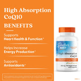 CoQ10 con BioPerine de Doctor's Best, cápsulas blandas para mejor absorción.