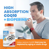 Doctor's Best CoQ10 con BioPerine, botella 60 cápsulas para soporte diario de energía.