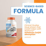 Doctor's Best CoQ10 con BioPerine, primer plano de ingredientes para confianza en la fórmula.