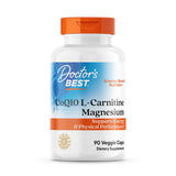 Doctor's Best CoQ10 L-Carnitina Magnesio: etiqueta visible para energía sostenida y soporte muscular.
