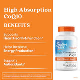 Doctor's Best CoQ10 sin gluten y sin OGM para bienestar cardiovascular.