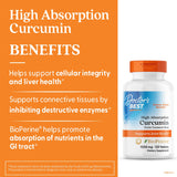 Doctor's Best Curcumin C3 Complex con BioPerine para mejor absorción y biodisponibilidad.