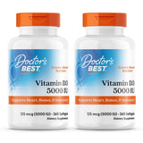 Doctor's Best Vitamina D3 frasco con etiqueta visible para huesos fuertes