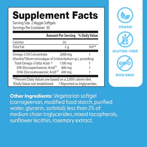 Elantria omega-3 de Doctor's BEST, fuente sostenible de EPA y DHA para la salud general