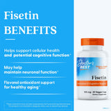 Doctor's BEST Fisetin: etiqueta detallada que destaca ingredientes y origen.