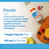 Doctor's BEST Fisetin: lista de ingredientes visible para transparencia.