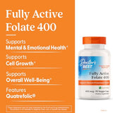 Doctor's Best Folato Quatrefolic, etiqueta clara para absorción activa