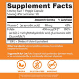 Doctor's Best Folato Quatrefolic, presentación 90 cápsulas vegetales