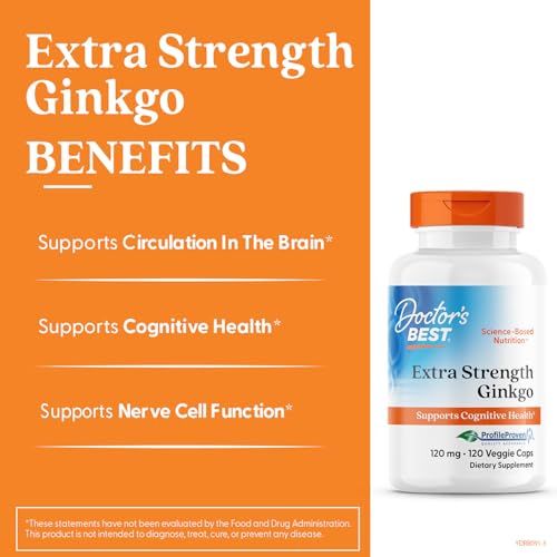 Doctor's BEST Ginkgo: extracto estandarizado para soporte cognitivo.