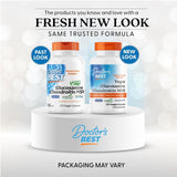 Doctor's Best glucosamina condroitina MSM etiqueta informativa, ingredientes veganos de alta pureza