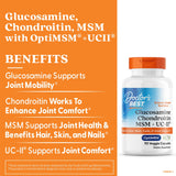 Cápsulas de Doctor's Best Glucosamina-Condroitina-MSM-UCII para movilidad diaria.