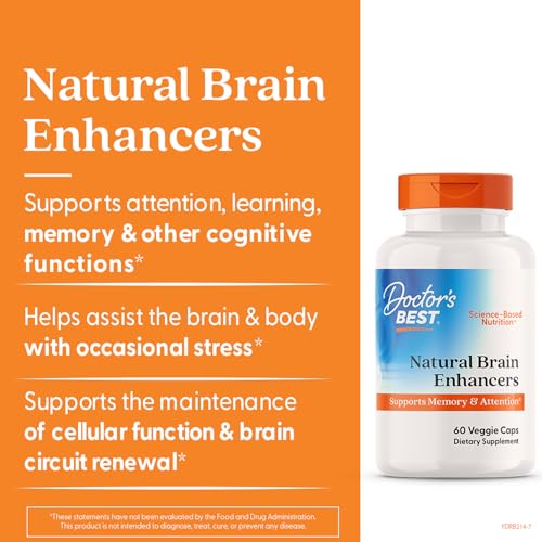 Natural Brain Enhancers de Doctor's Best, uso diario para enfoque sostenido.
