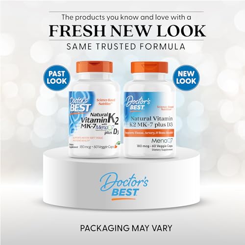 Capsulas veggie de Doctor's Best K2 MK-7 + D3 para tejidos saludables.