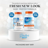 Etiqueta de Doctor's Best L-Tirosina en primer plano