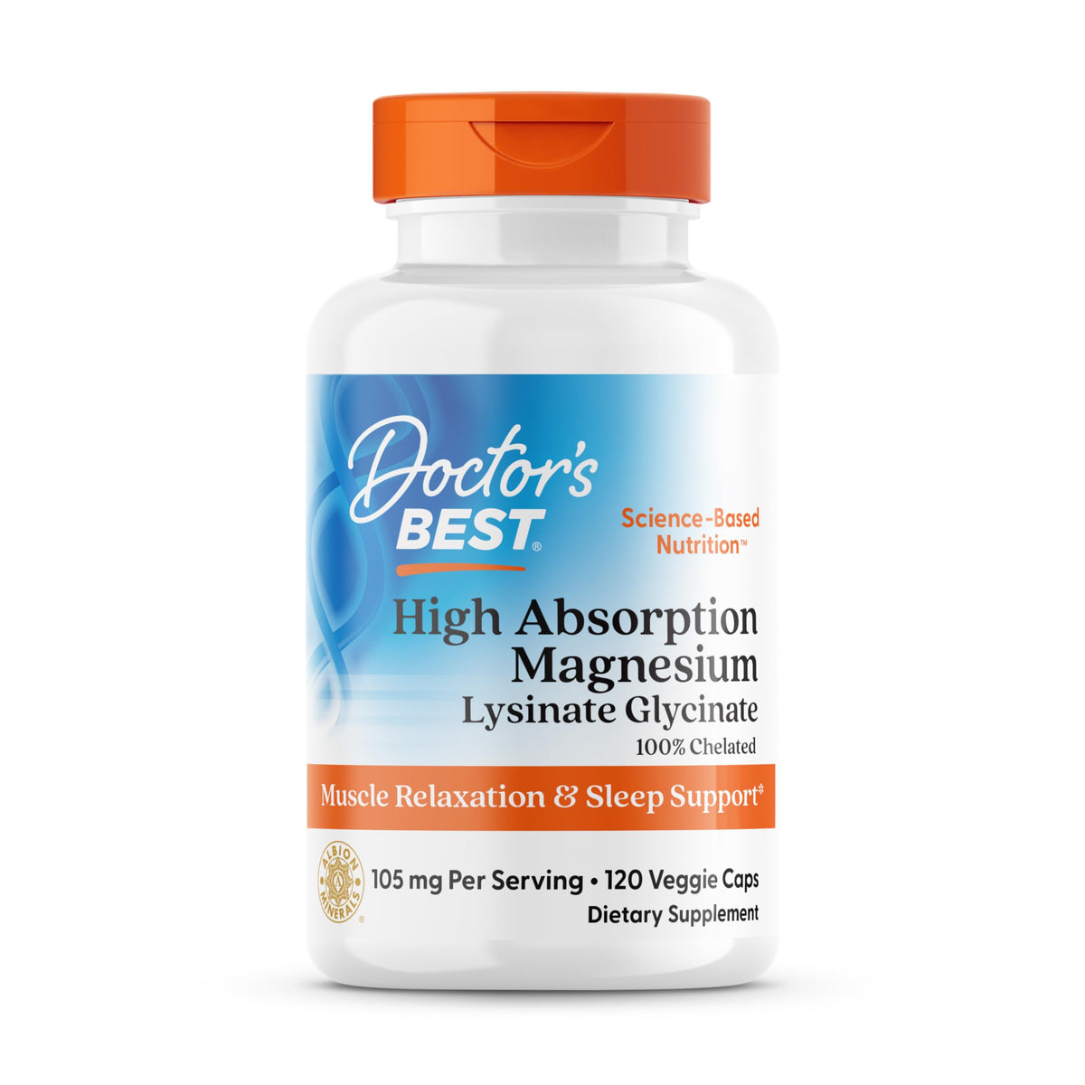 Doctor's Best magnesio glicinato-lysinato: cápsulas fáciles de digerir para uso diario.