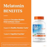 Melatonina Doctor's Best: sabor menta natural para relajación nocturna