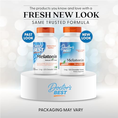 Tabletas masticables Doctor's Best Melatonina con sabor a menta para dormir