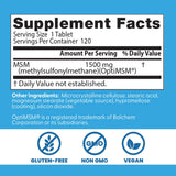 Doctor's Best MSM, dosis de 1500 mg para uso diario.