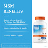 Etiqueta de Doctor's Best MSM con información de azufre y composición.
