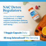 Detalles de ingredientes Doctor's Best NAC Detox Regulators: NAC, selenio y molibdeno para defensa antioxidante