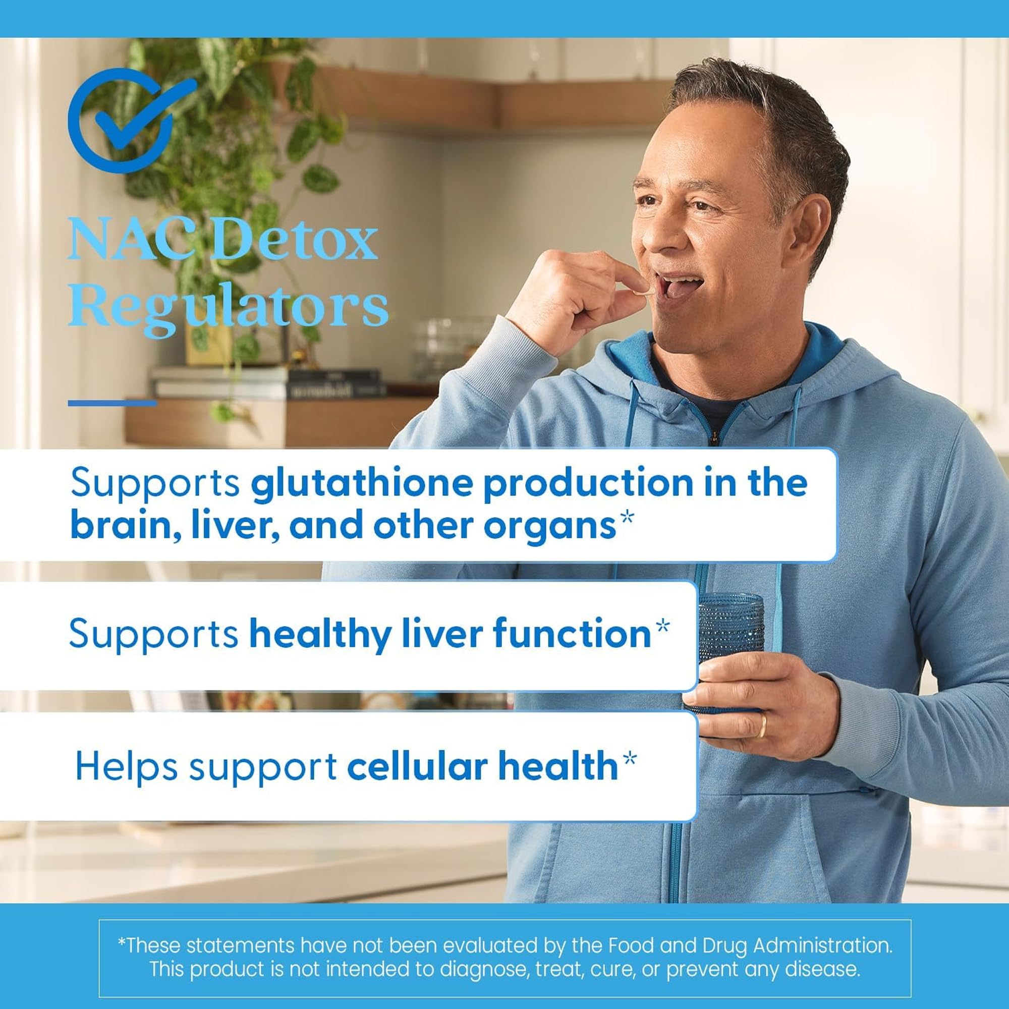 Doctor's Best NAC Detox Regulators, ingredientes clave: selenio y NAC para defensa antioxidante.