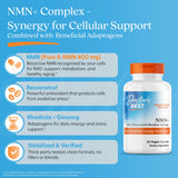Detalle nutricional de Doctor's Best NMN+ en etiqueta