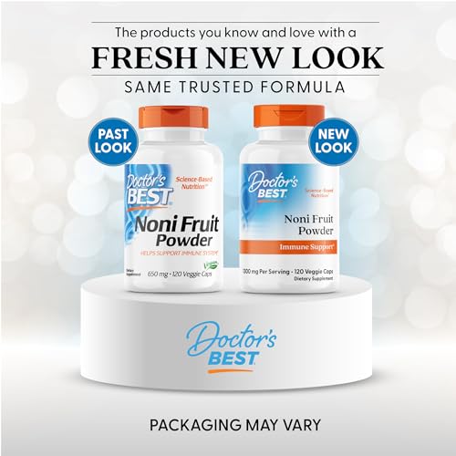 Capsulas vegetales de Doctor's Best Noni Concentrate para uso diario.