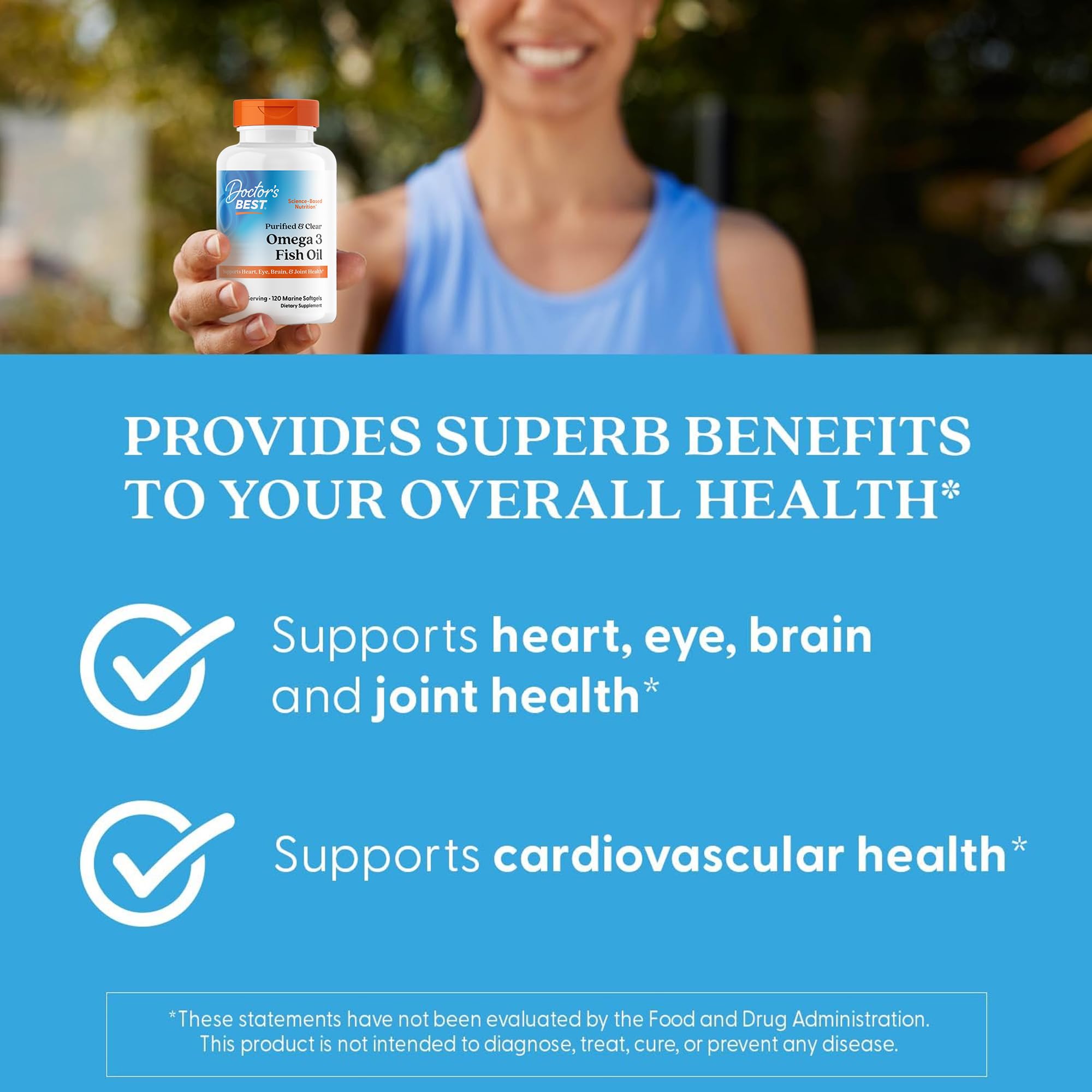 Doctor's Best Omega-3: apoyo diario para corazón y visión.